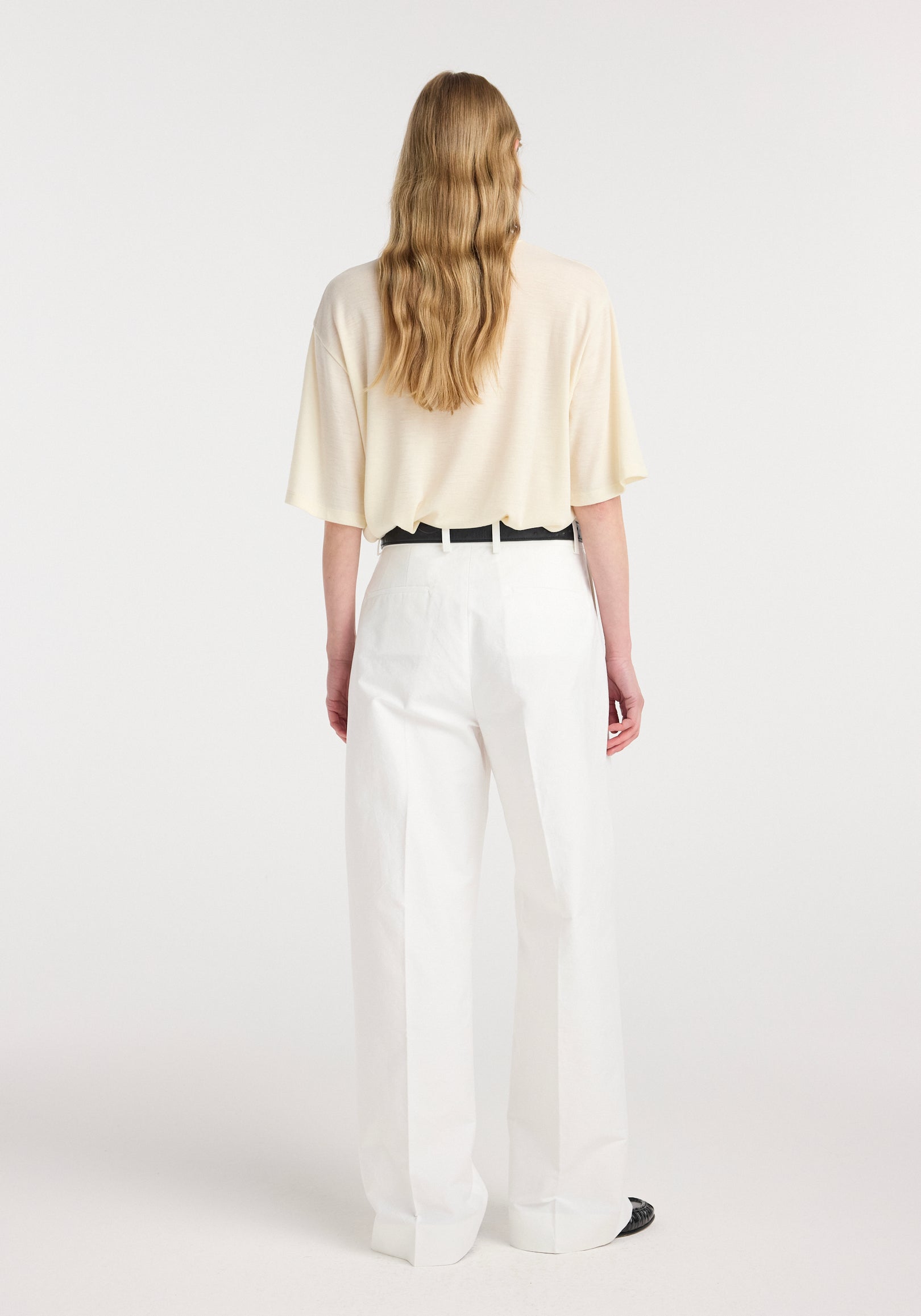 Oversized merino t-shirt | off white