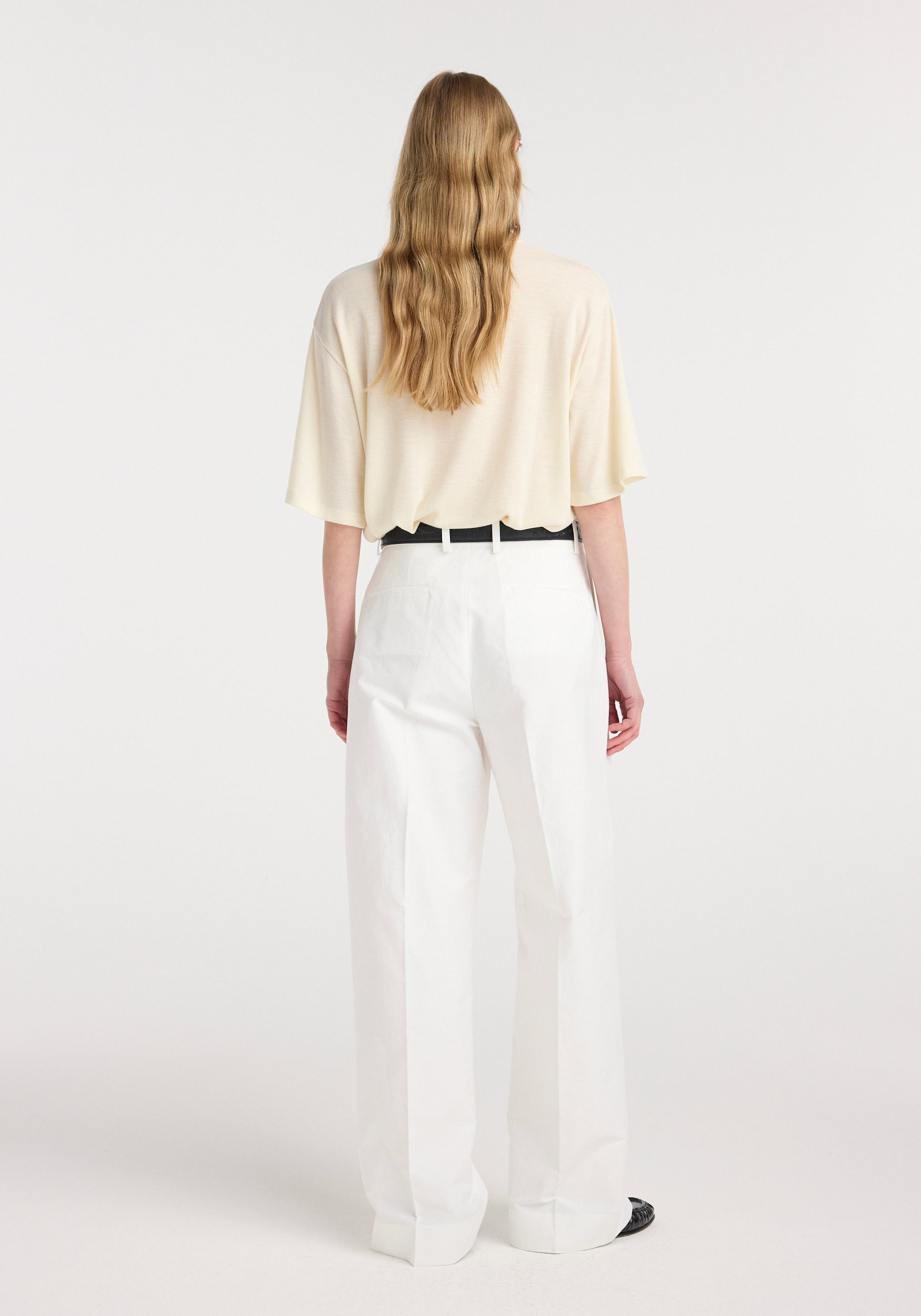 Oversized merino t-shirt | off white