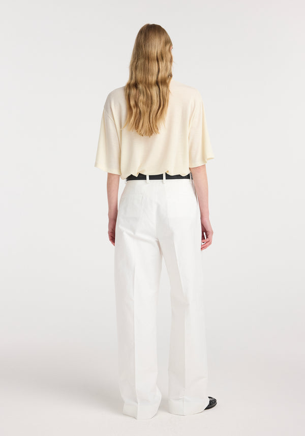 Oversized merino t-shirt | off white