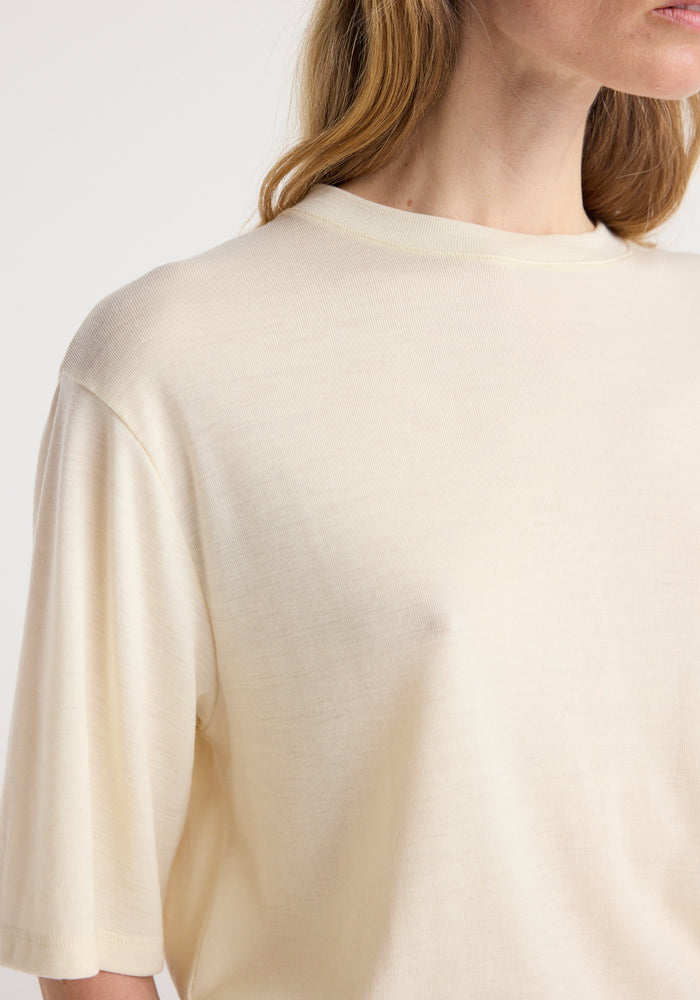 Oversized merino t-shirt | off white
