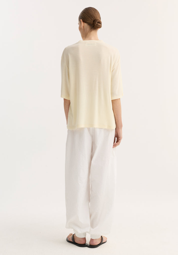 Oversized merino t-shirt | off white