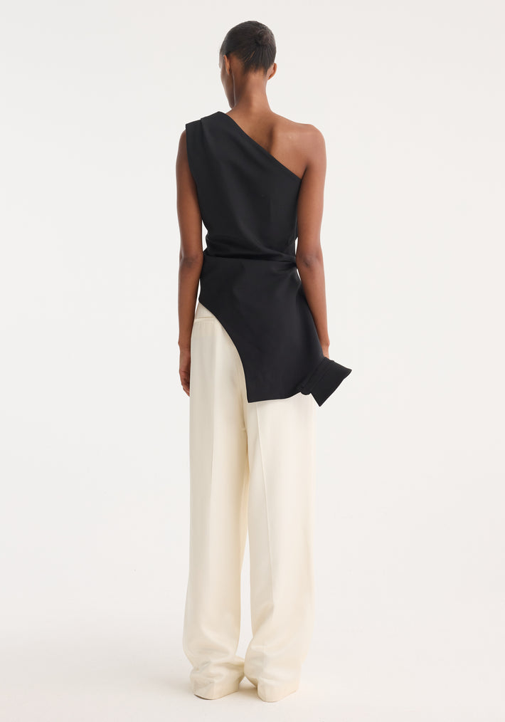 Reimagined one shoulder top | black