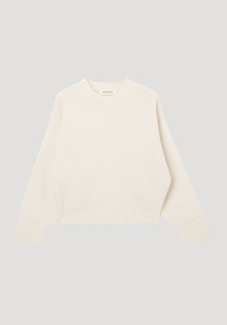 Sculptural compact crewneck | off white