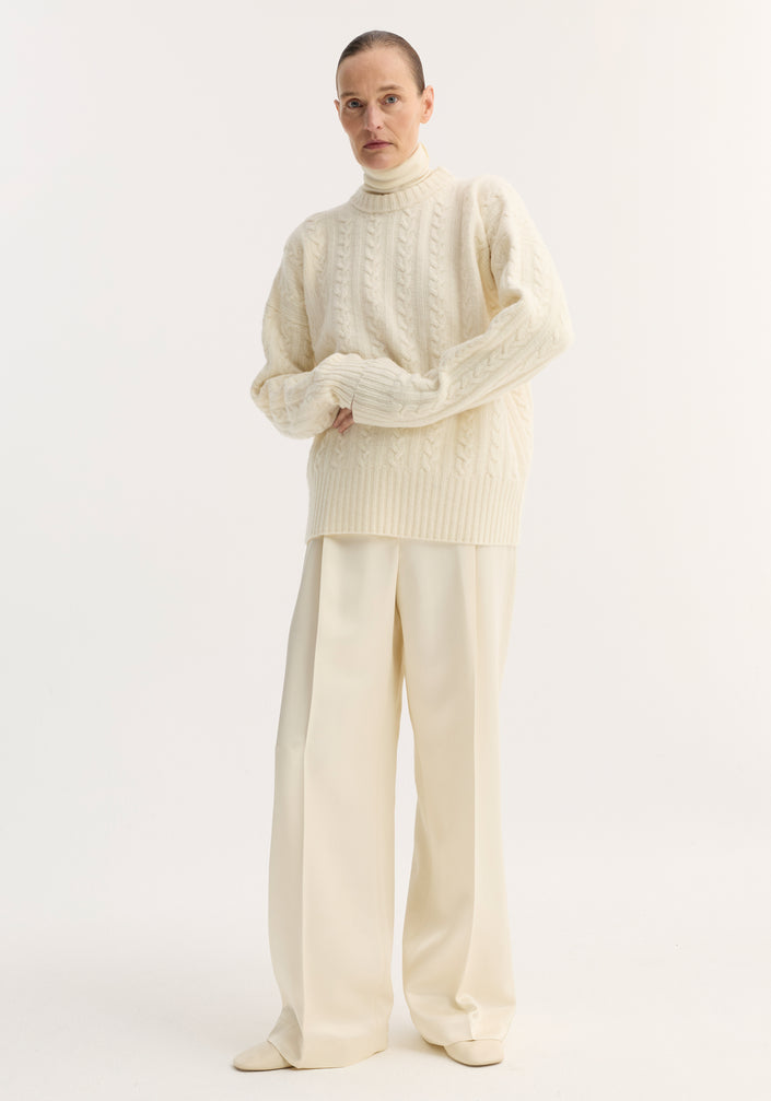 Cable knit jumper | off white