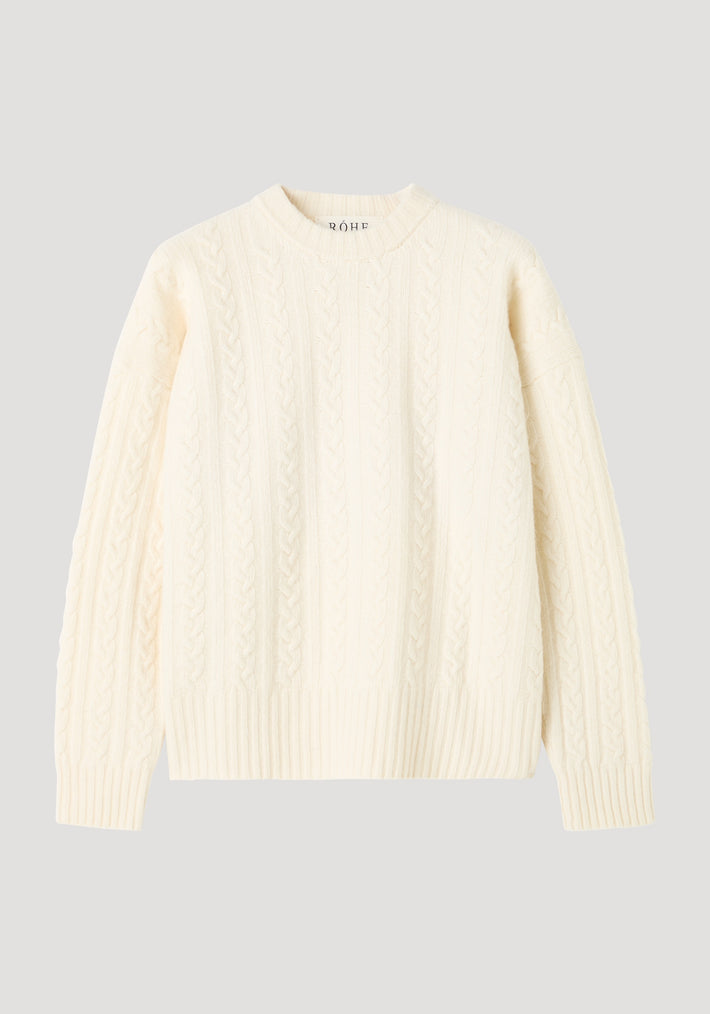 Cable knit jumper | off white