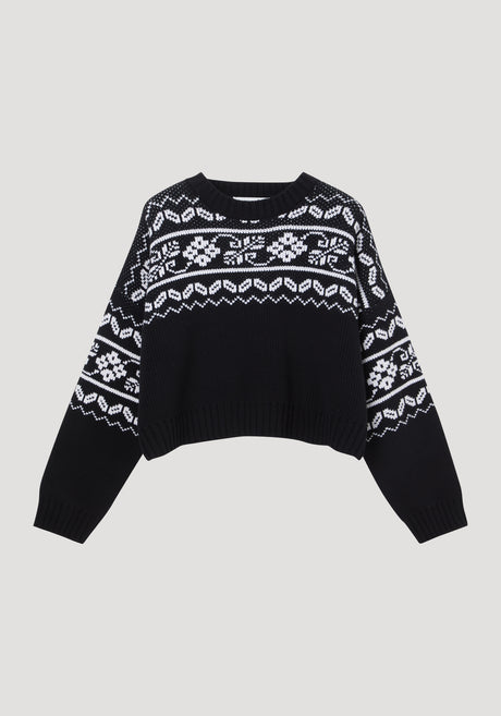 Fair-isle knitted jumper | black