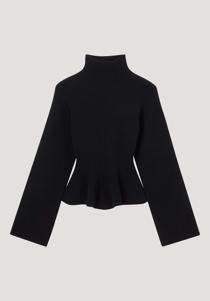 Sculptural knitted top | black
