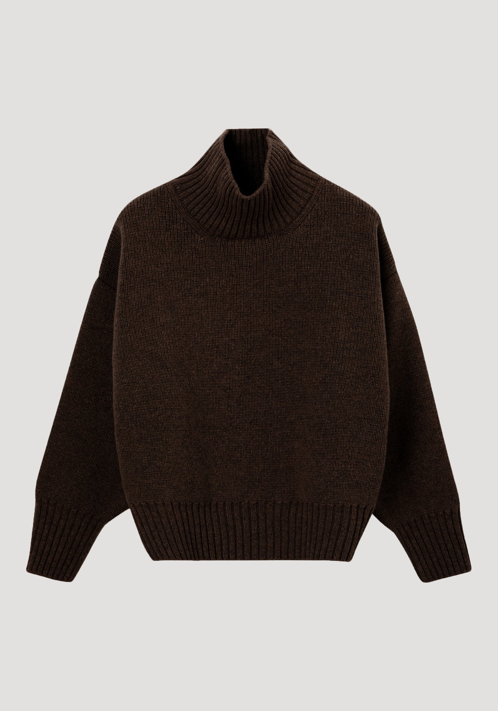 Sculptural compact turtleneck | dark brown