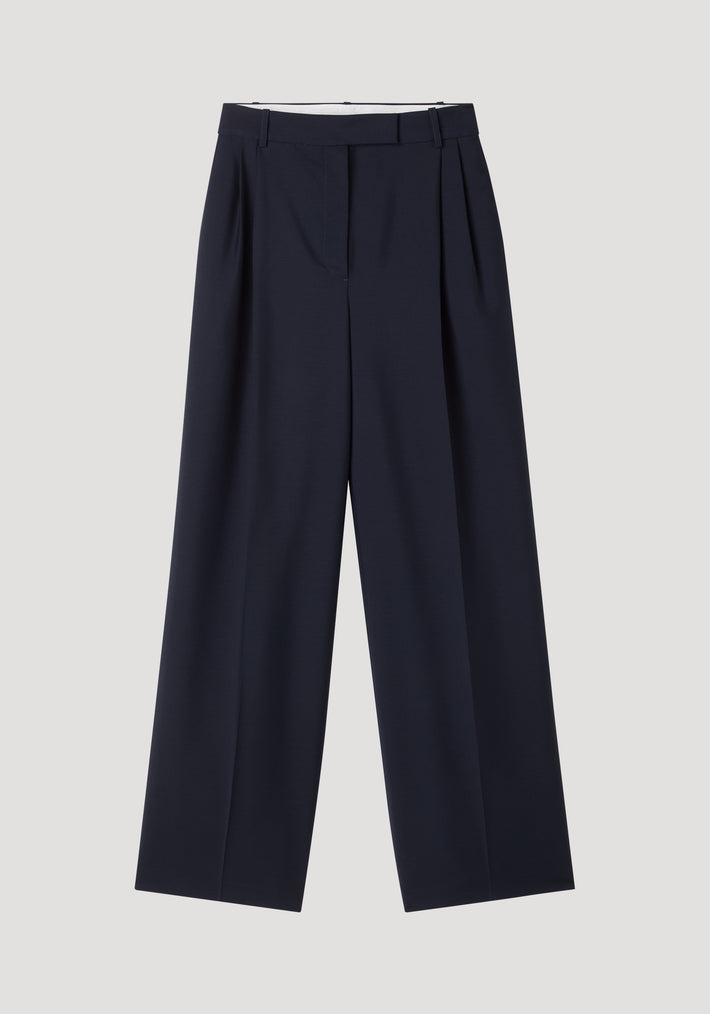 Mid-waist tailored trousers | navy