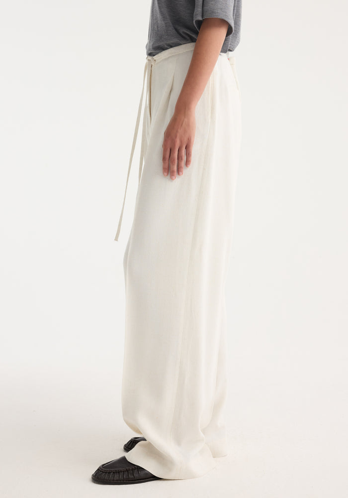 Relaxed drawstring trousers | winter white