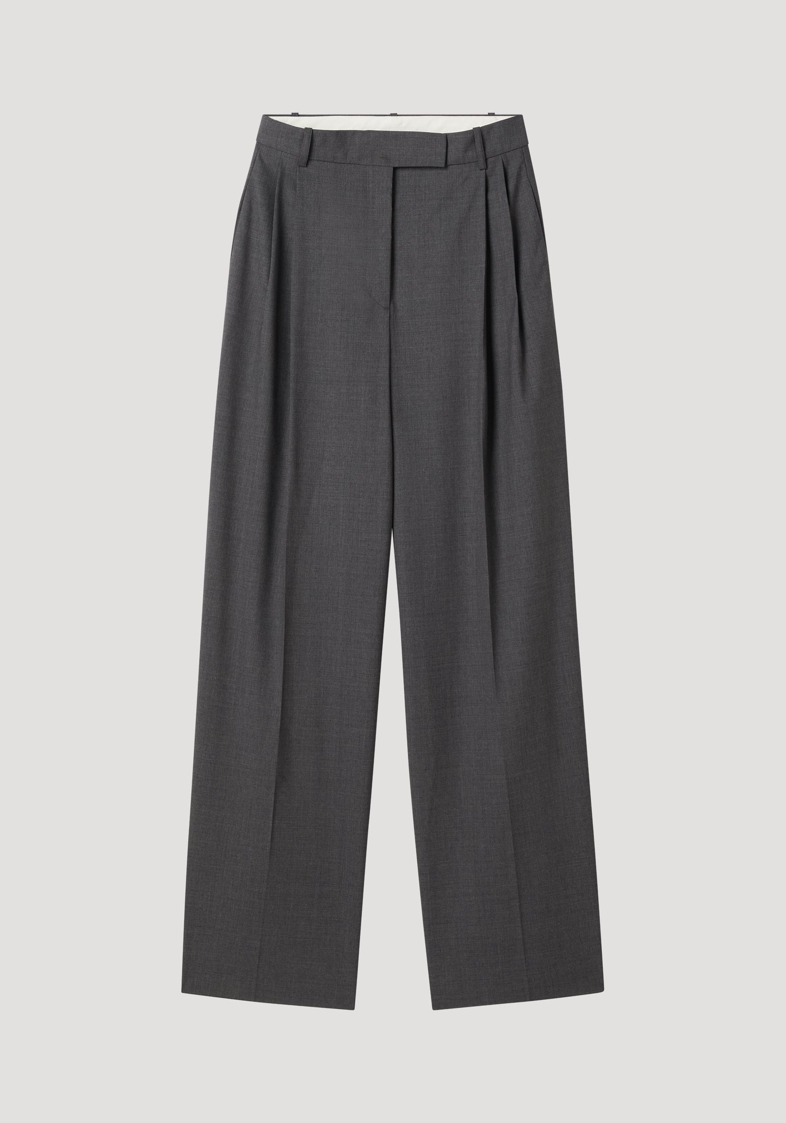 High-waist tailored trousers | dark grey melange