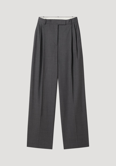 High-waist tailored trousers | dark grey melange