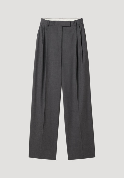 High-waist tailored trousers | dark grey melange