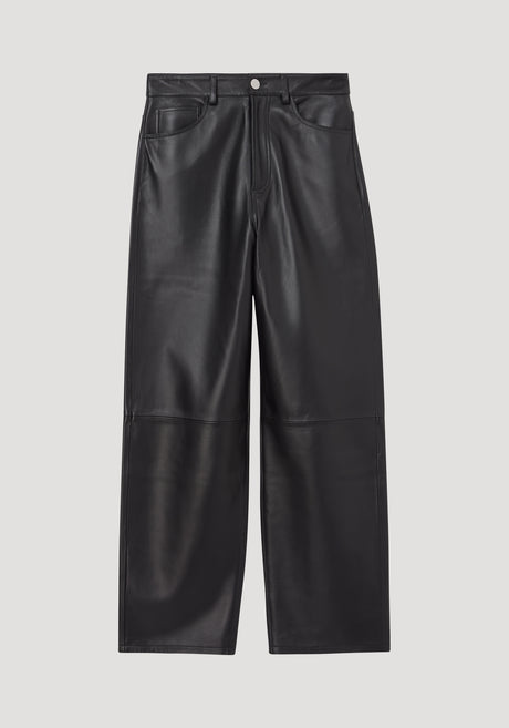 Baggy leather trousers | black