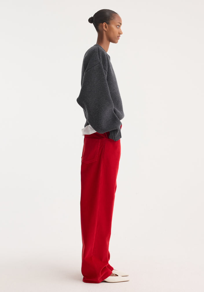 Relaxed corduroy trousers | rosso