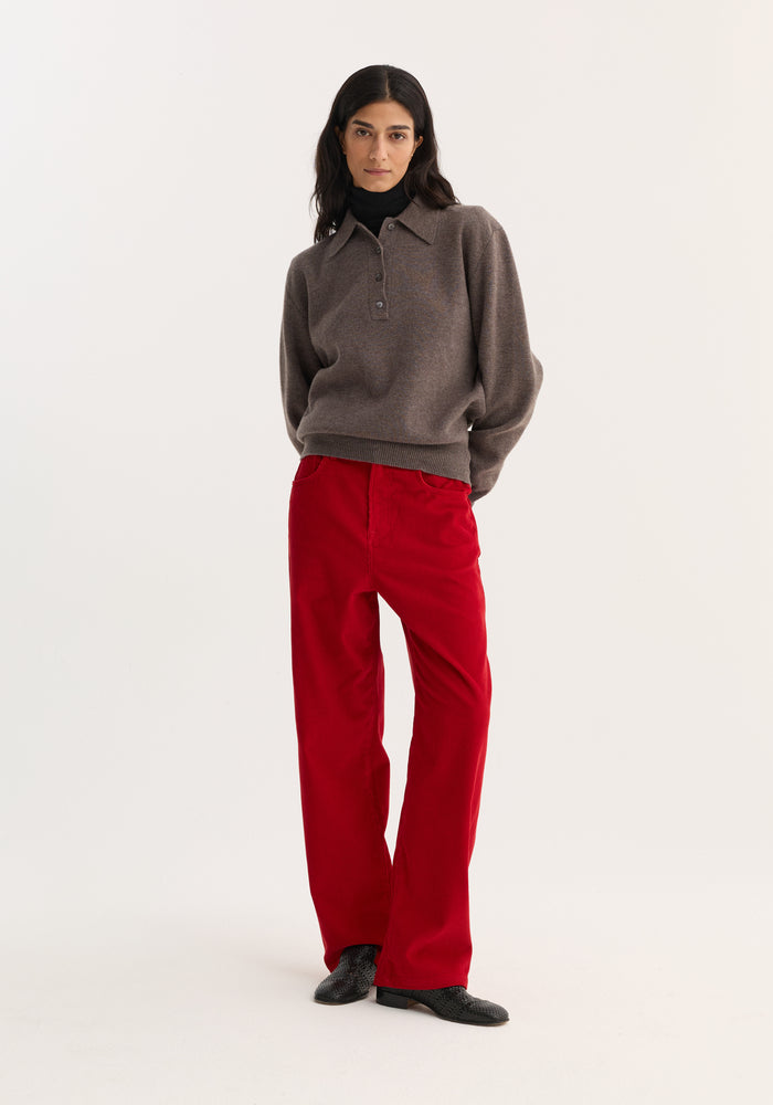 Relaxed corduroy trousers | rosso