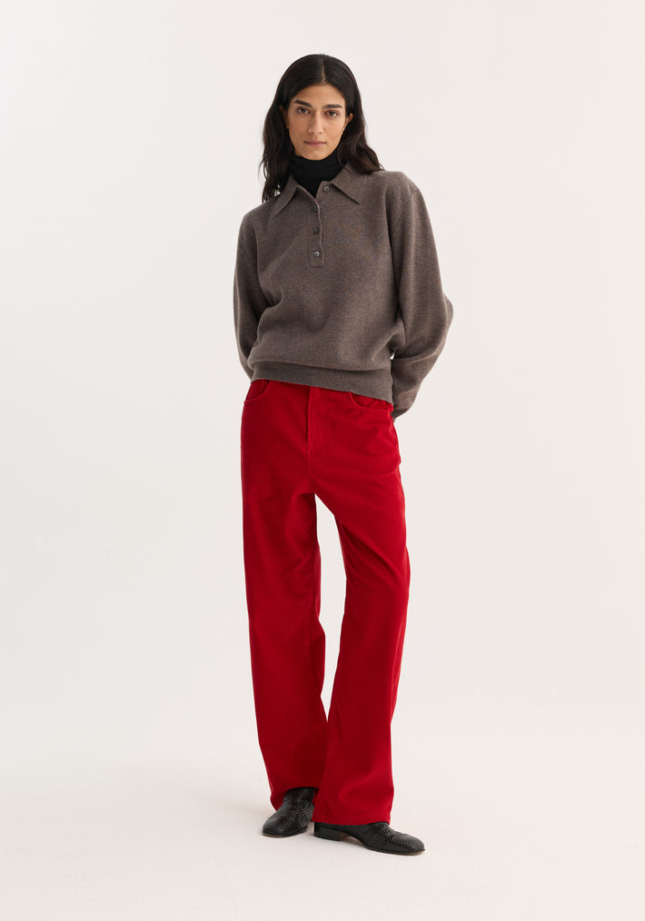 Relaxed corduroy trousers | rosso