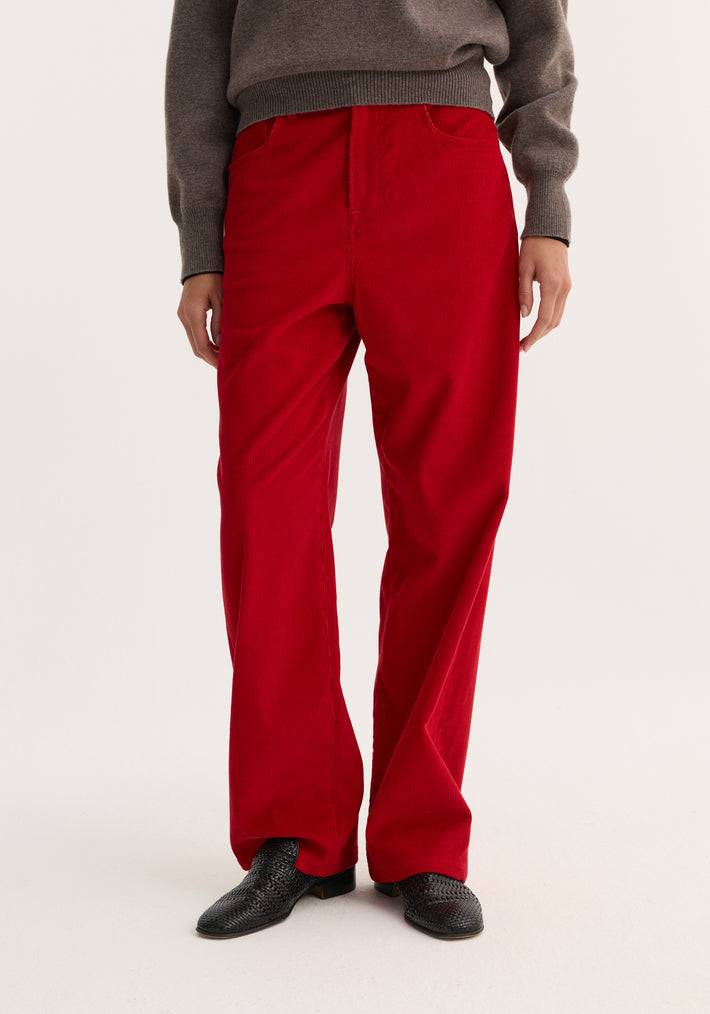 Relaxed corduroy trousers | rosso