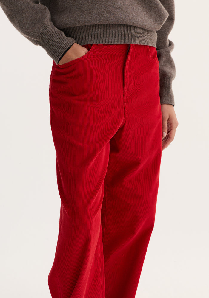 Relaxed corduroy trousers | rosso