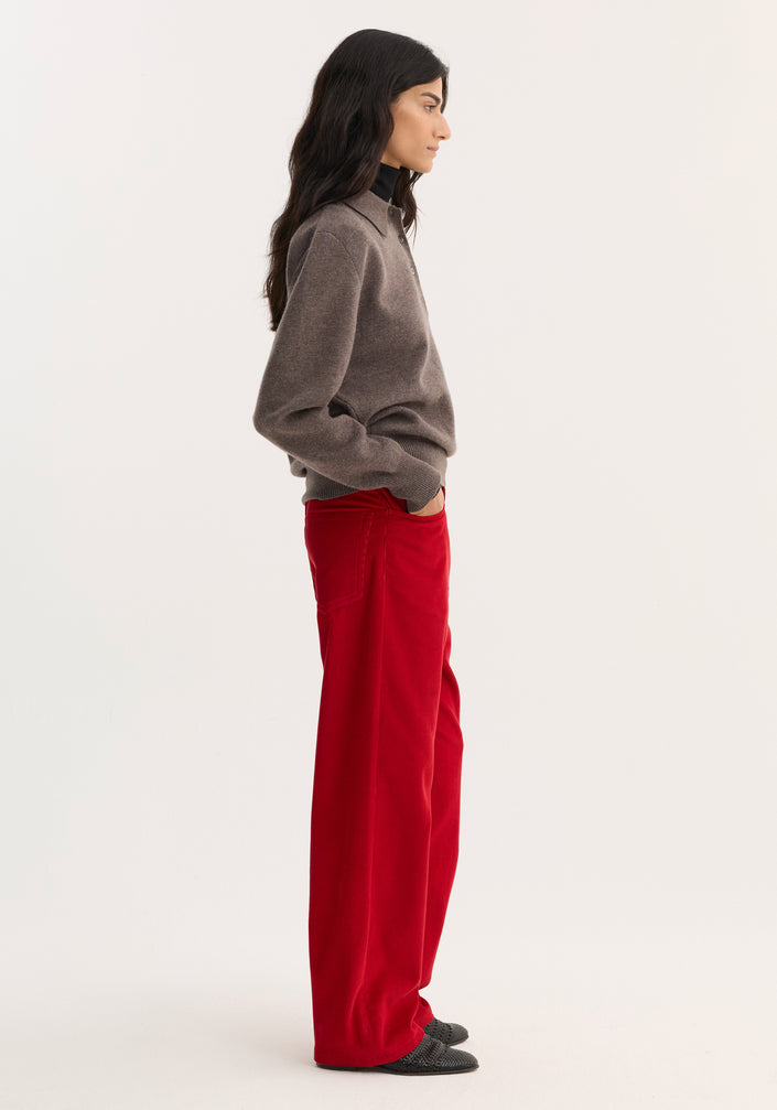 Relaxed corduroy trousers | rosso