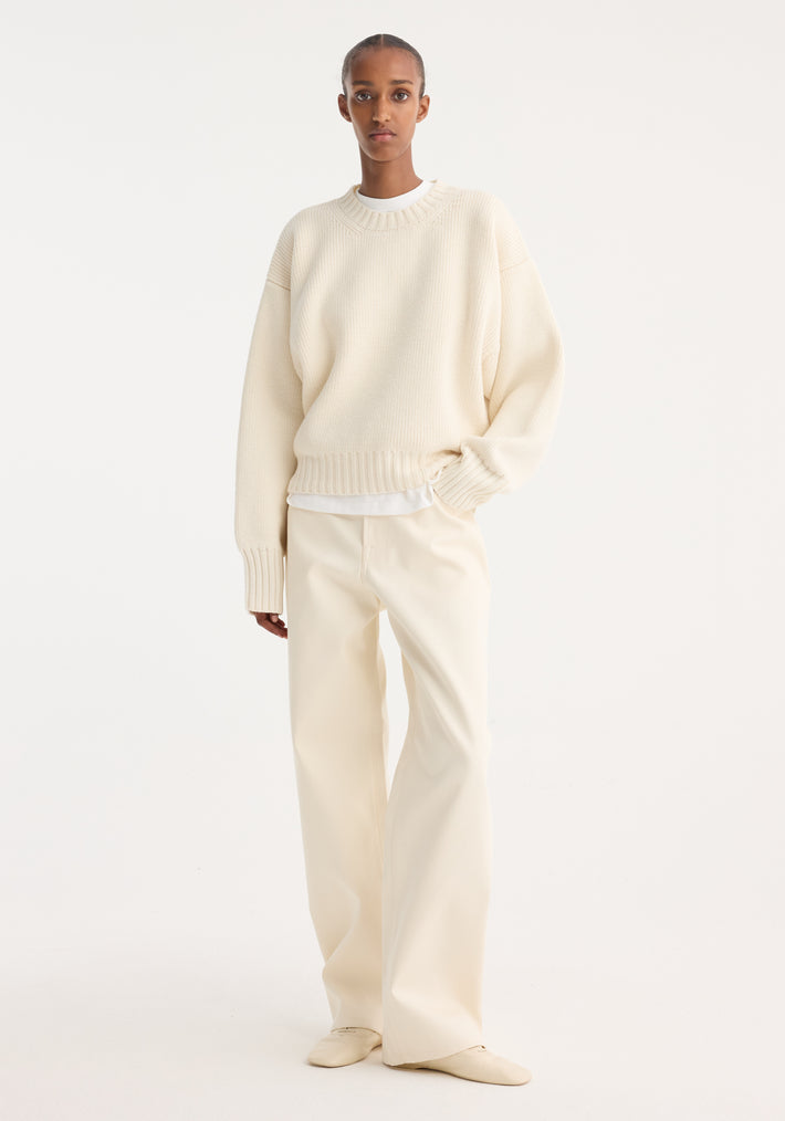 Compact cotton trousers | off white