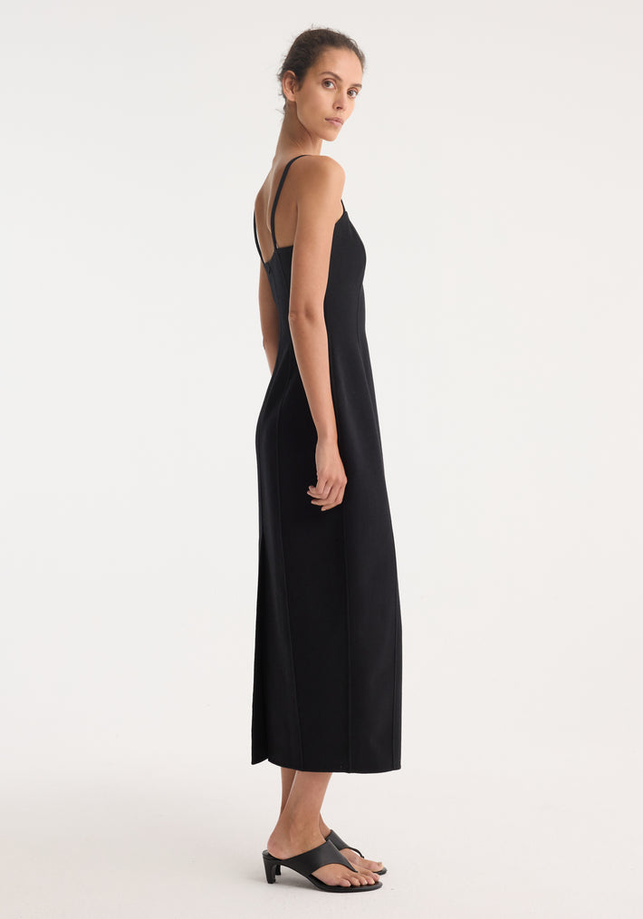 Sculptural double-faced dress | black