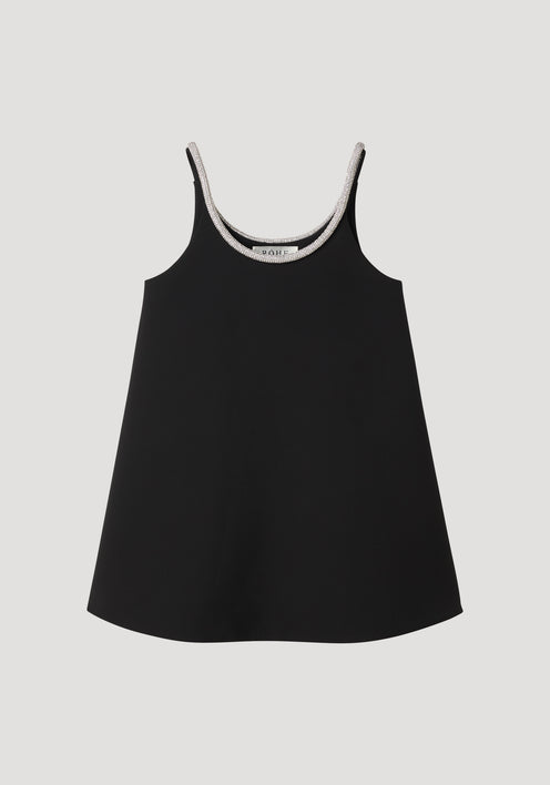 A-line appliqué dress | black