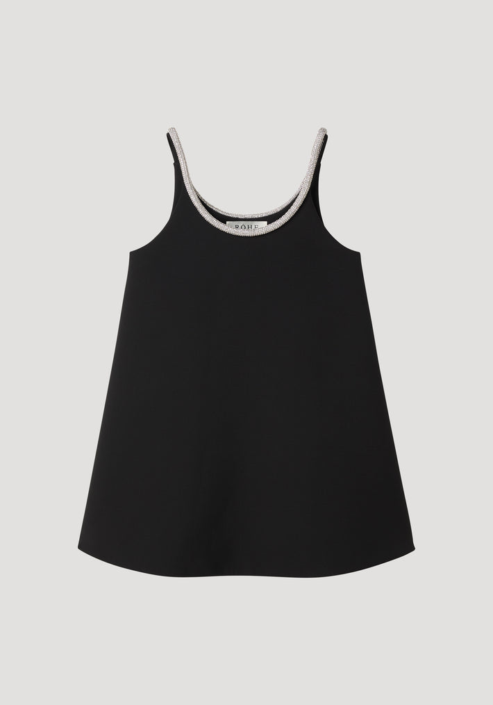 A-line appliqué dress | black