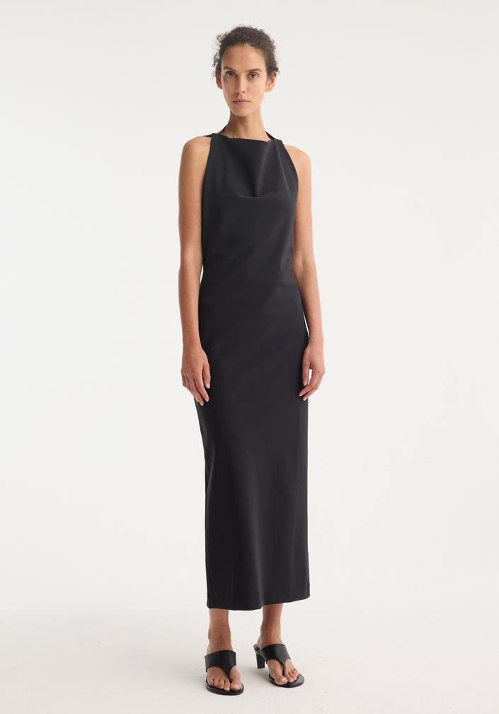 Open back dress | black