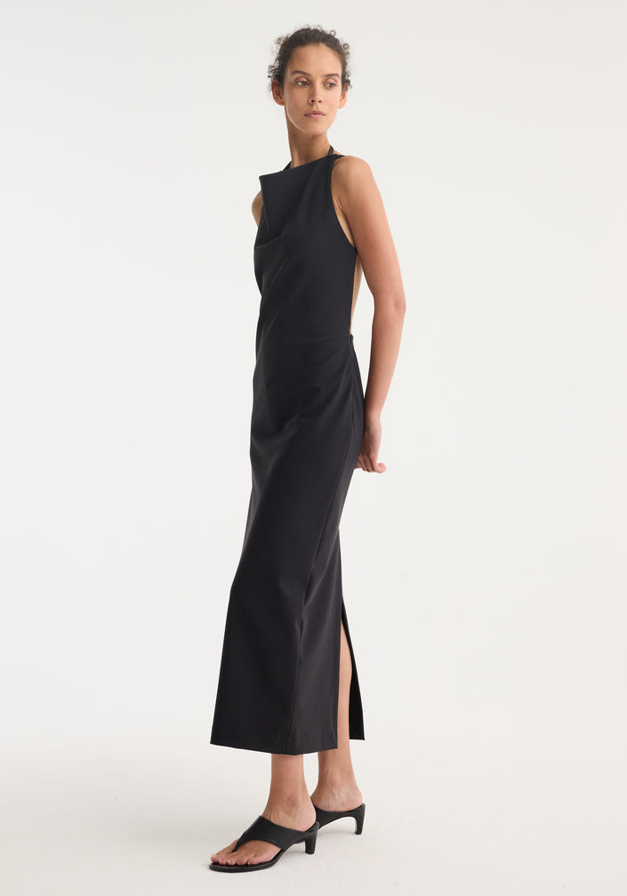Open back dress | black