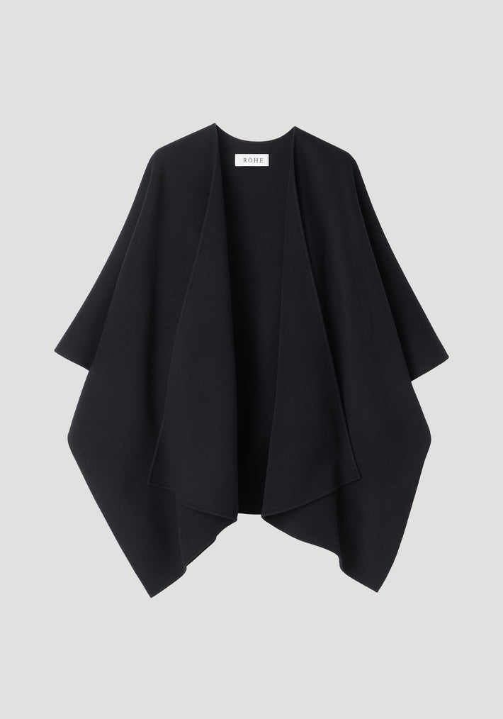 Draped scarf poncho | black