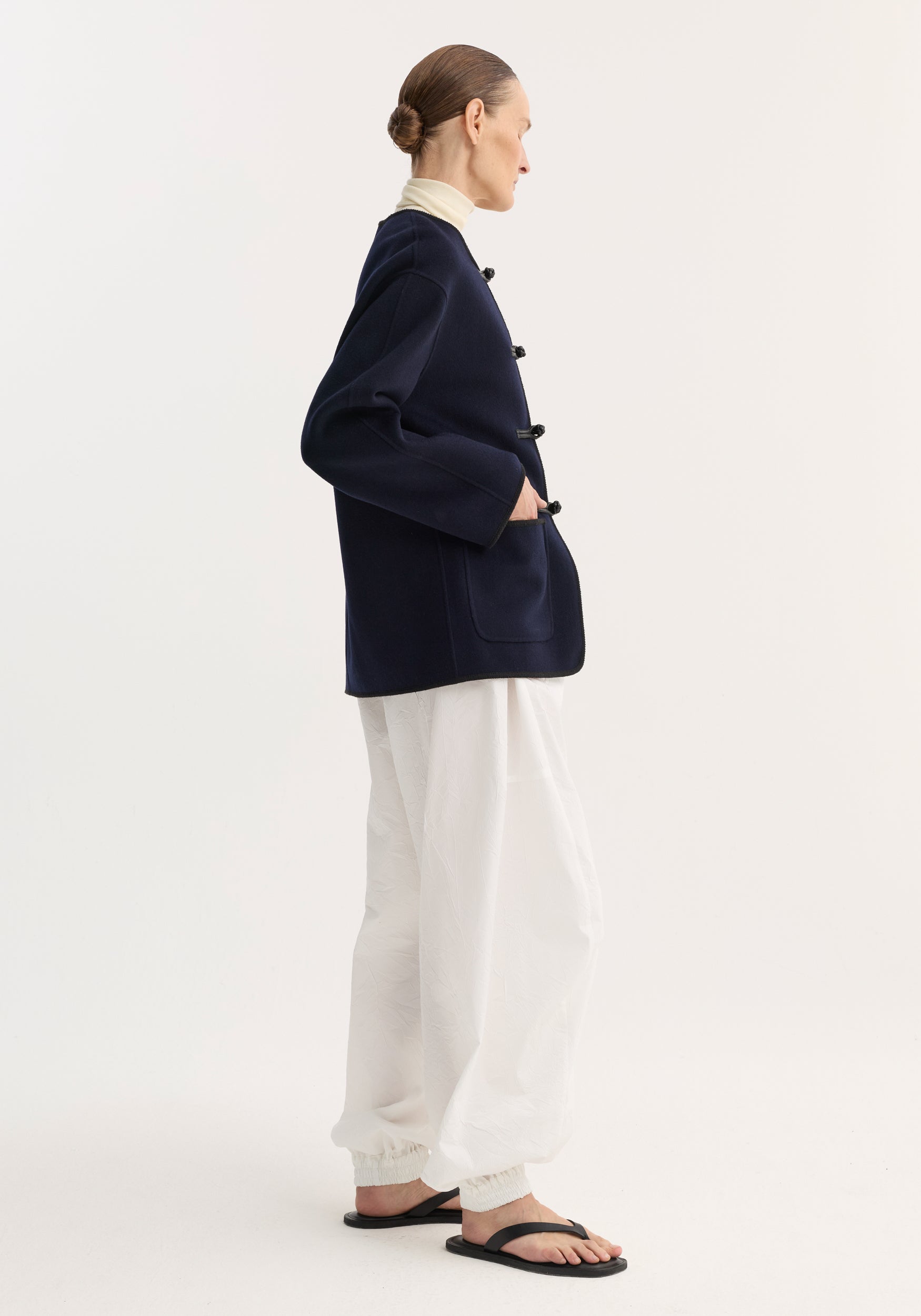 Double-faced wool pankou jacket | navy