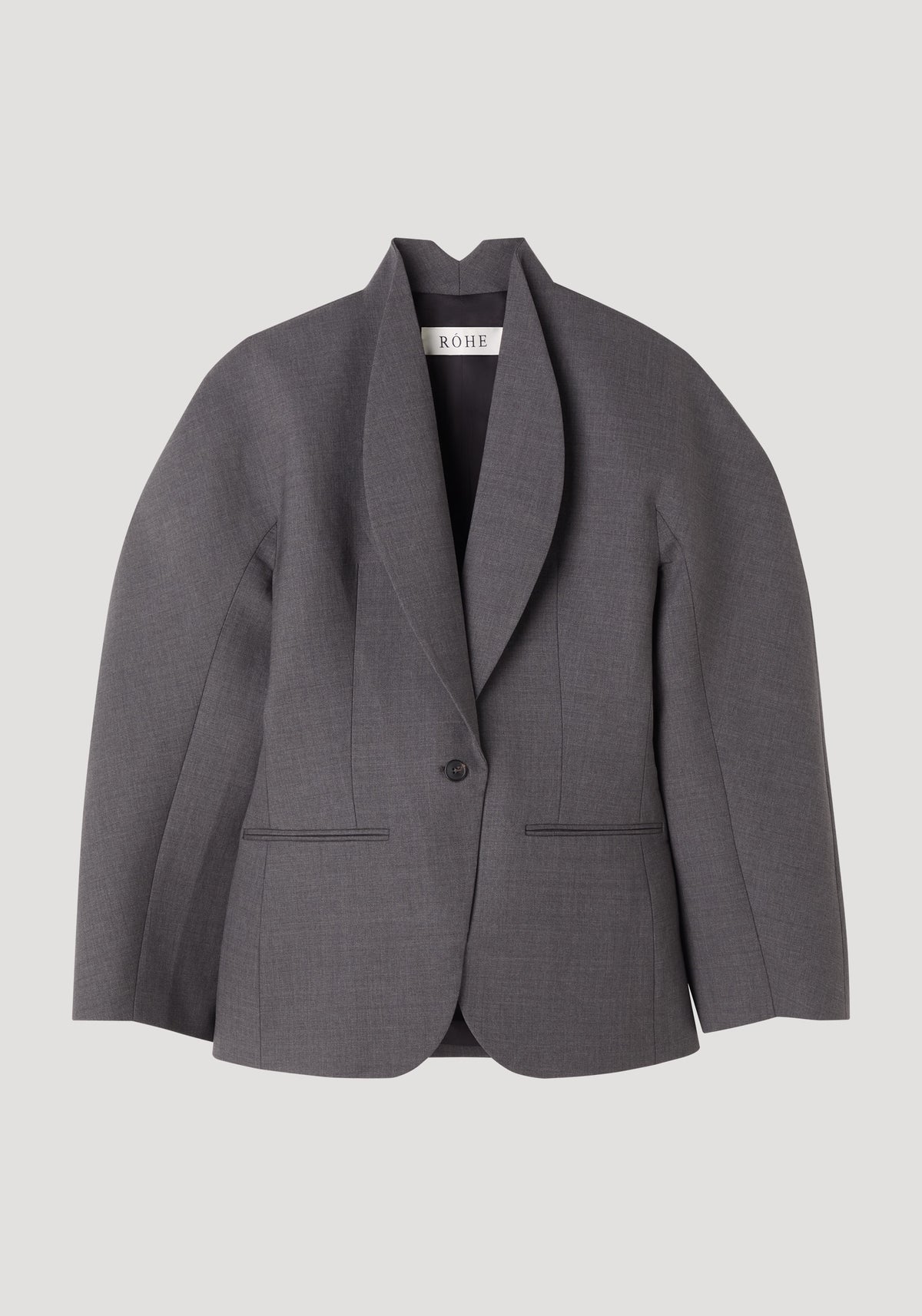 Balloon waisted blazer | dark grey melange