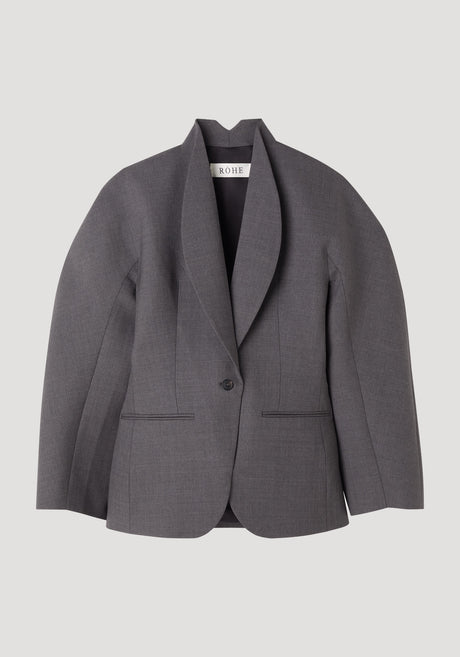 Balloon waisted blazer | dark grey melange