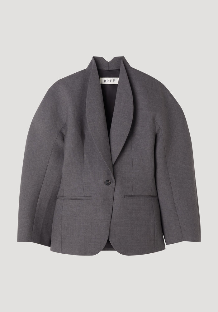 Balloon waisted blazer | dark grey melange
