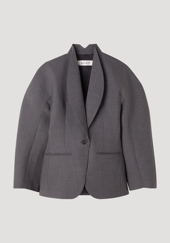 Balloon waisted blazer | dark grey melange
