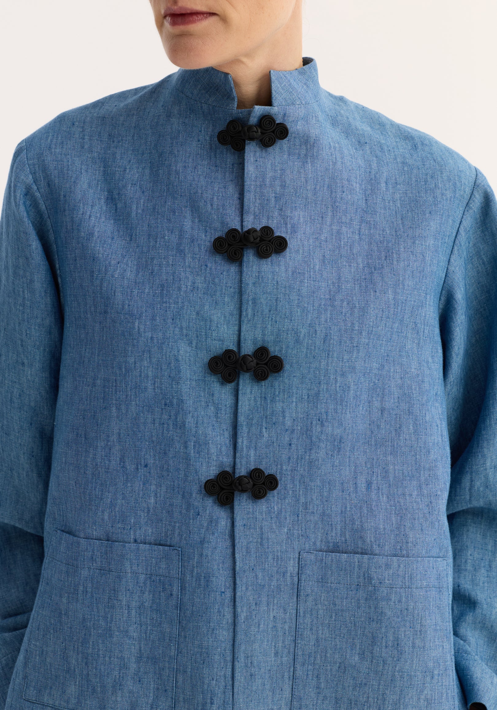 Pankou closure jacket | ocean blue