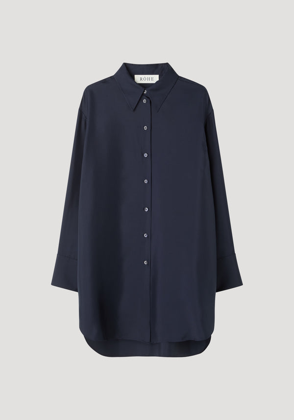 Signature elongated silk shirt | night