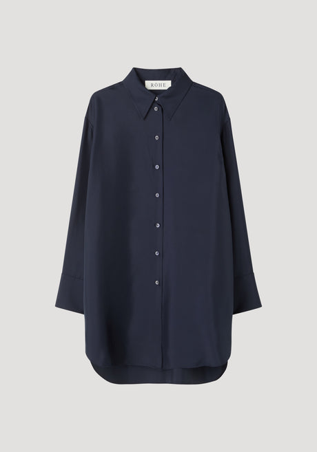 Signature elongated silk shirt | night