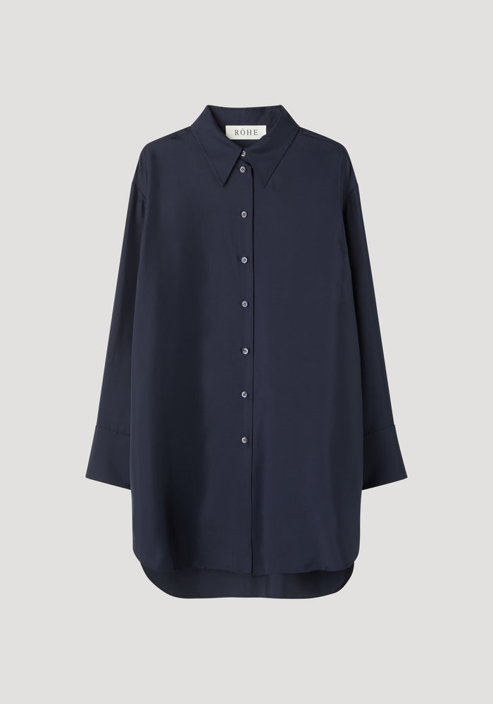 Signature elongated silk shirt | night