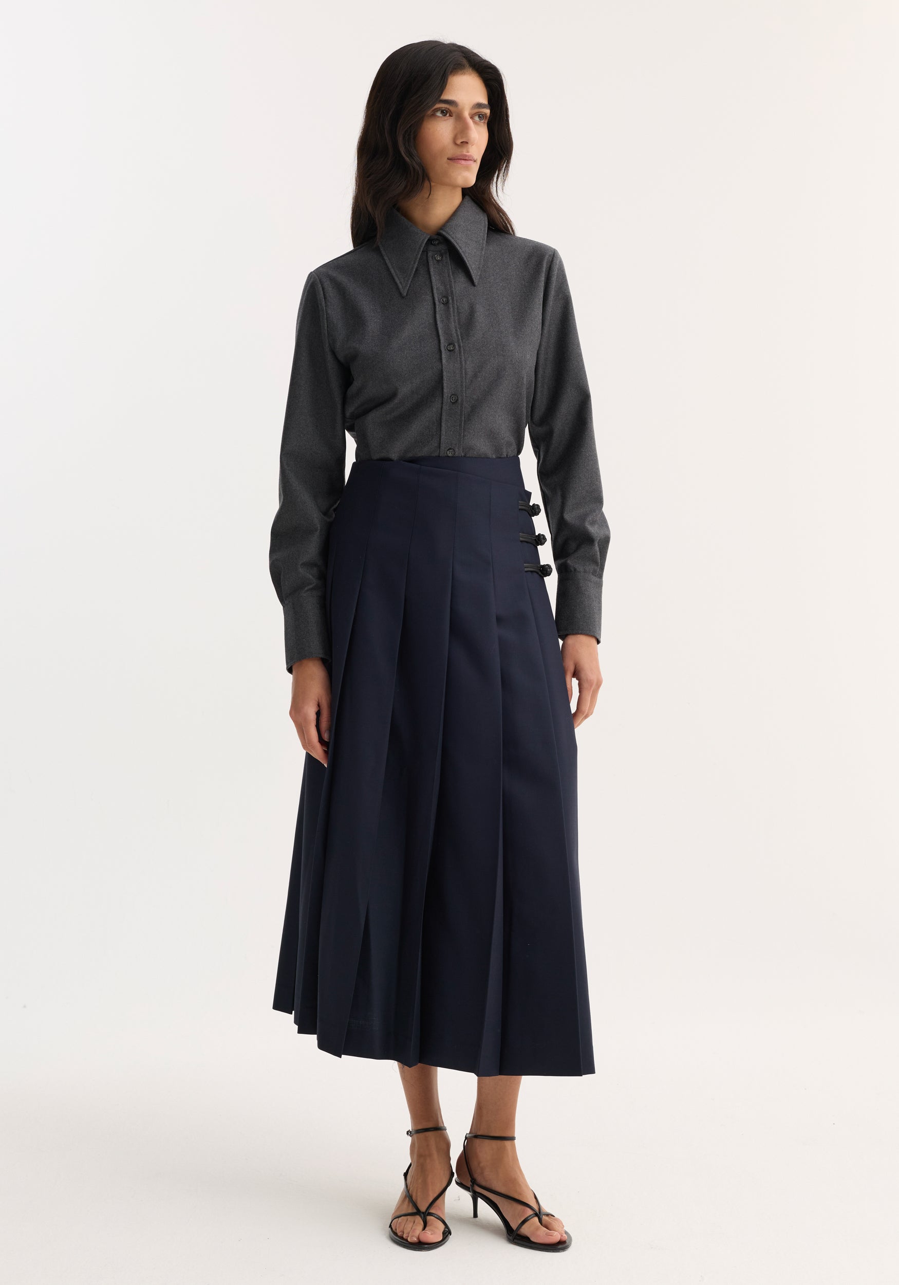 Fitted shirt | dark grey melange