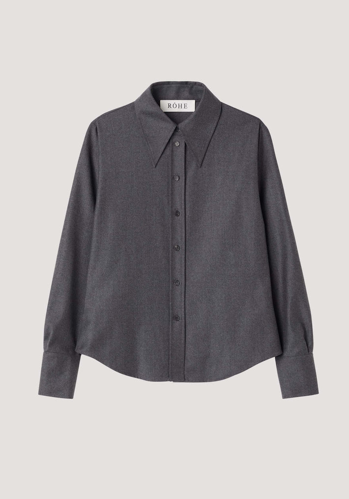 Fitted shirt | dark grey melange