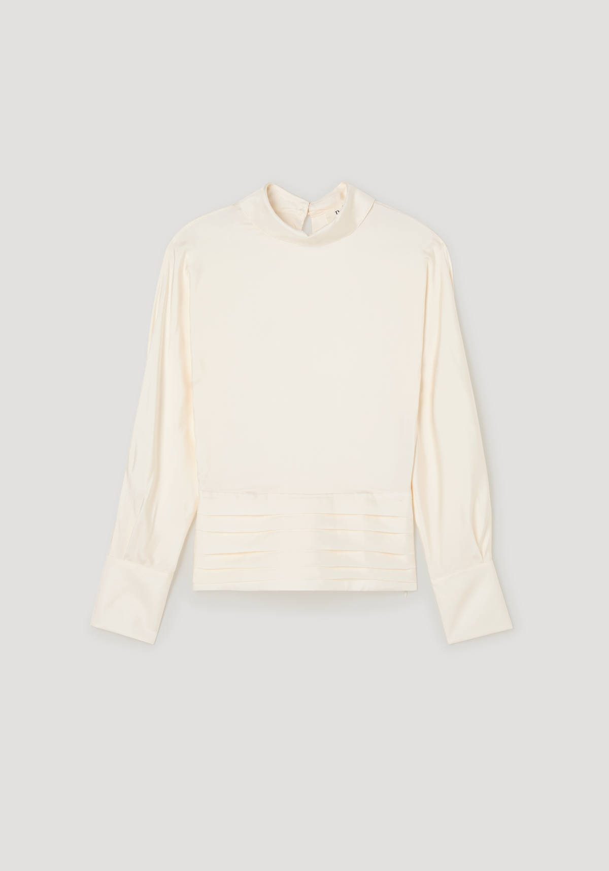 Tuxedo silk top | cream