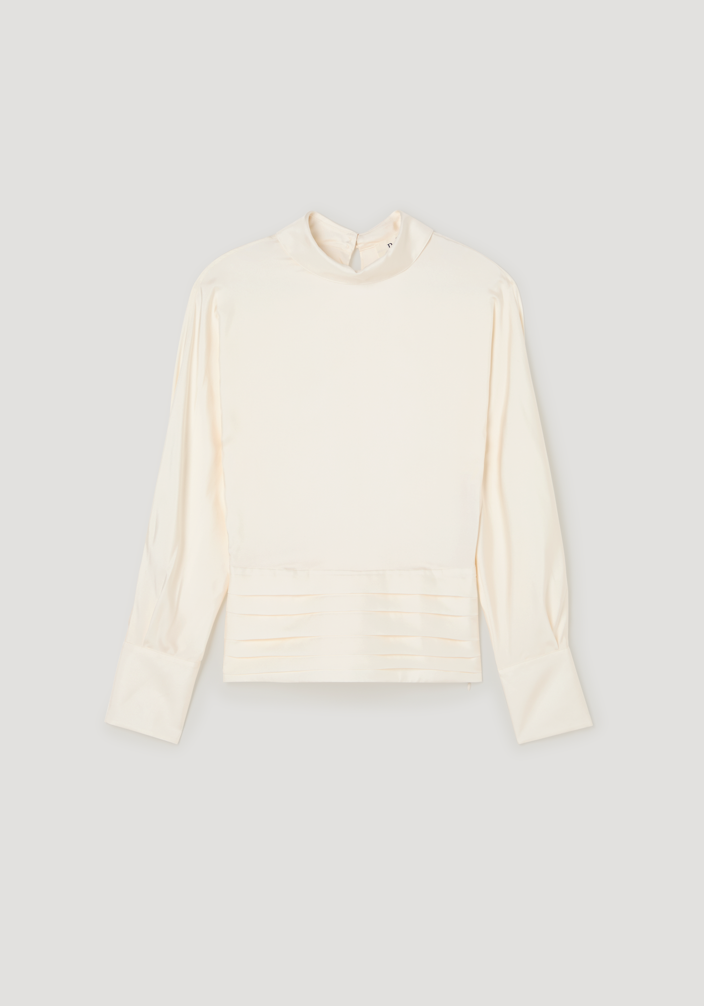Tuxedo silk top | cream