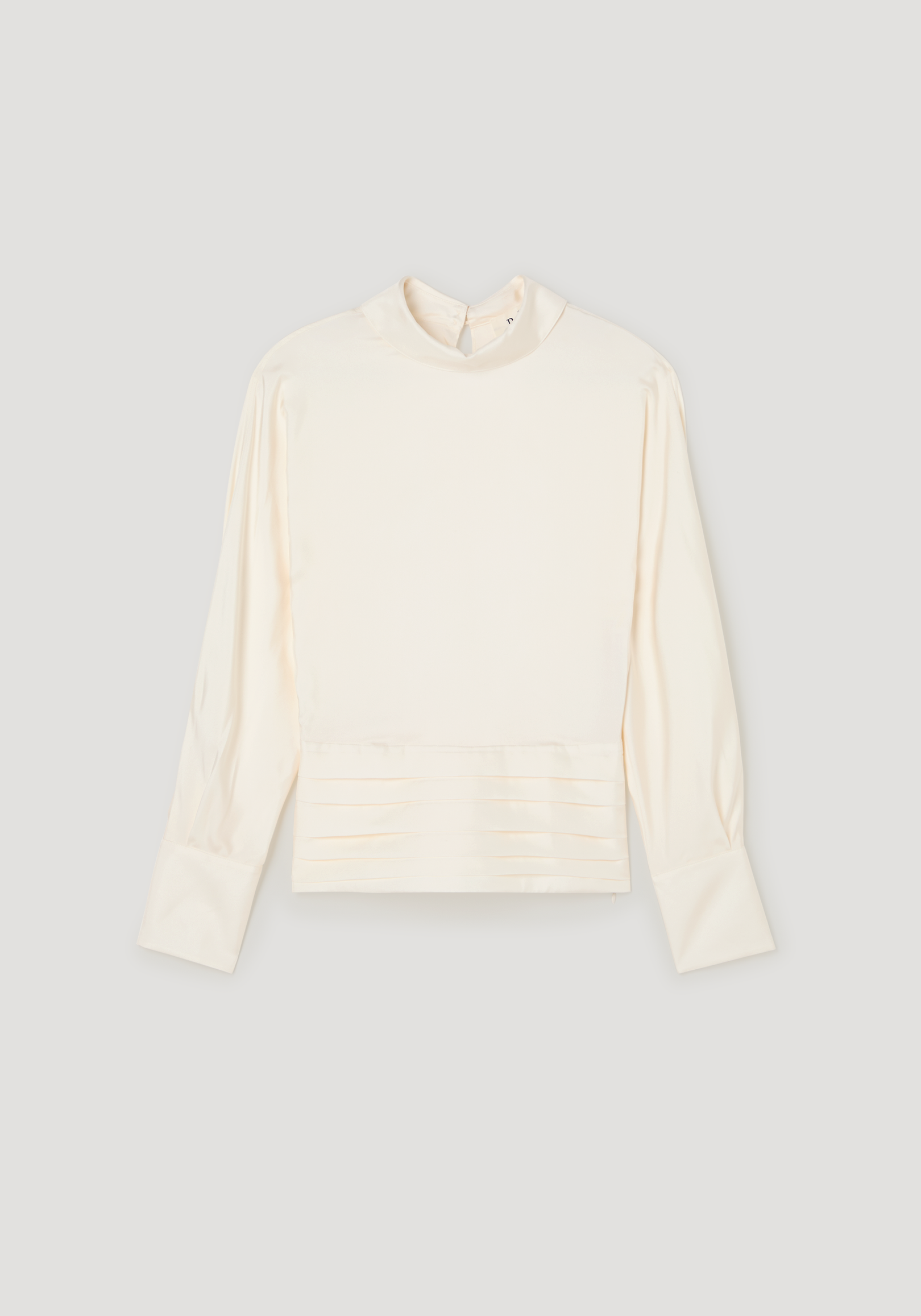 Tuxedo silk top | cream