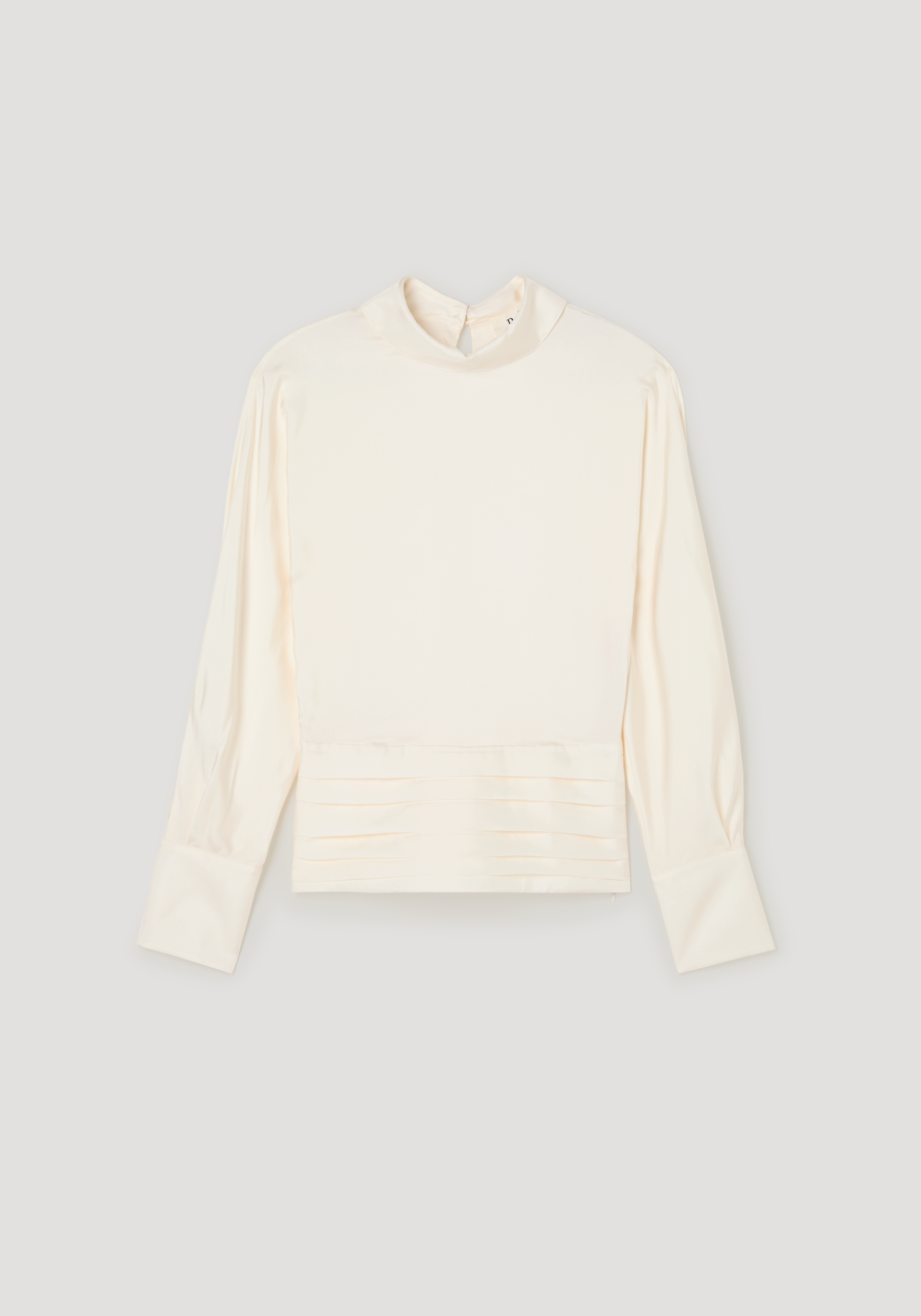 Tuxedo silk top | cream