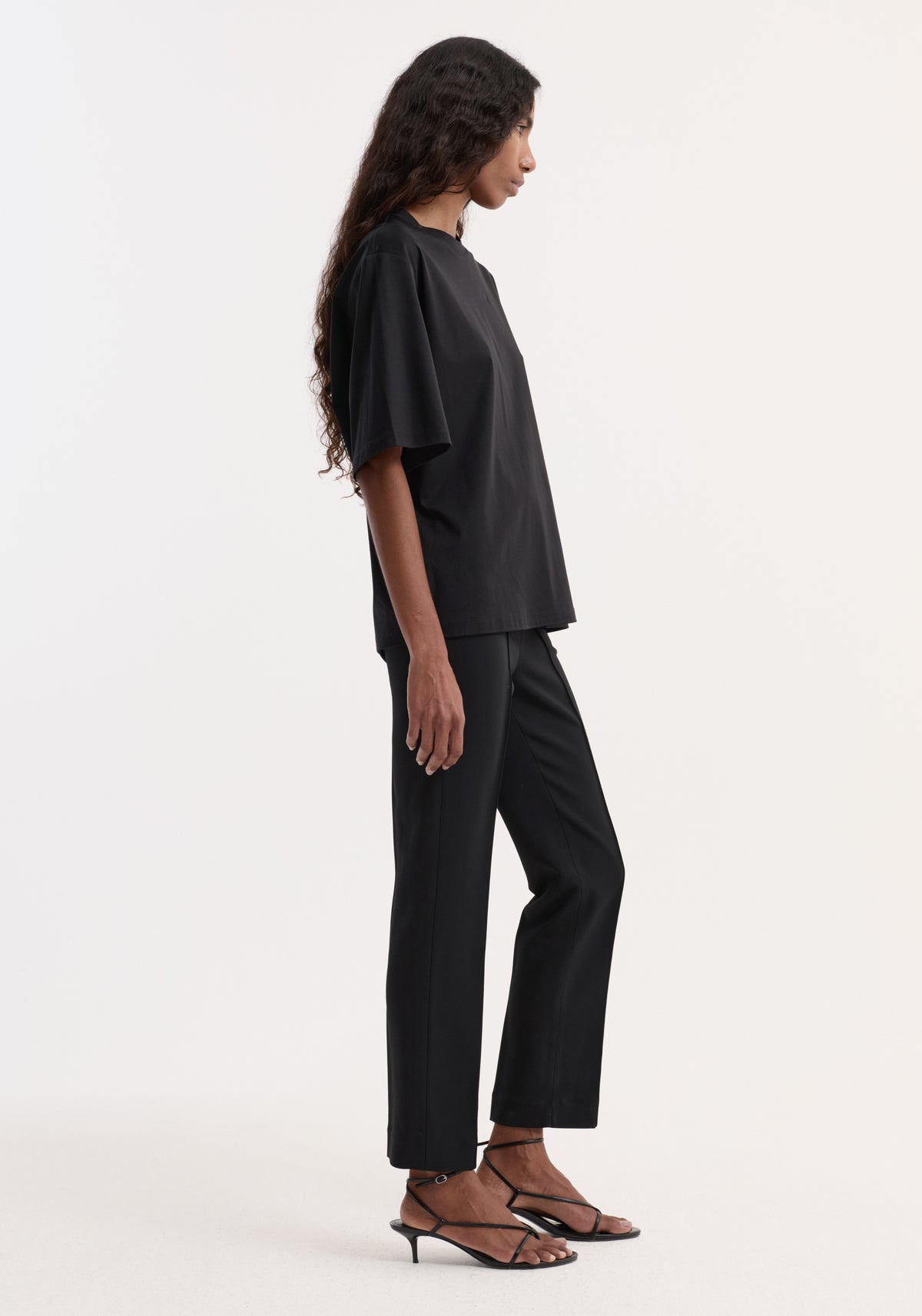Oversized cotton silk t-shirt | black