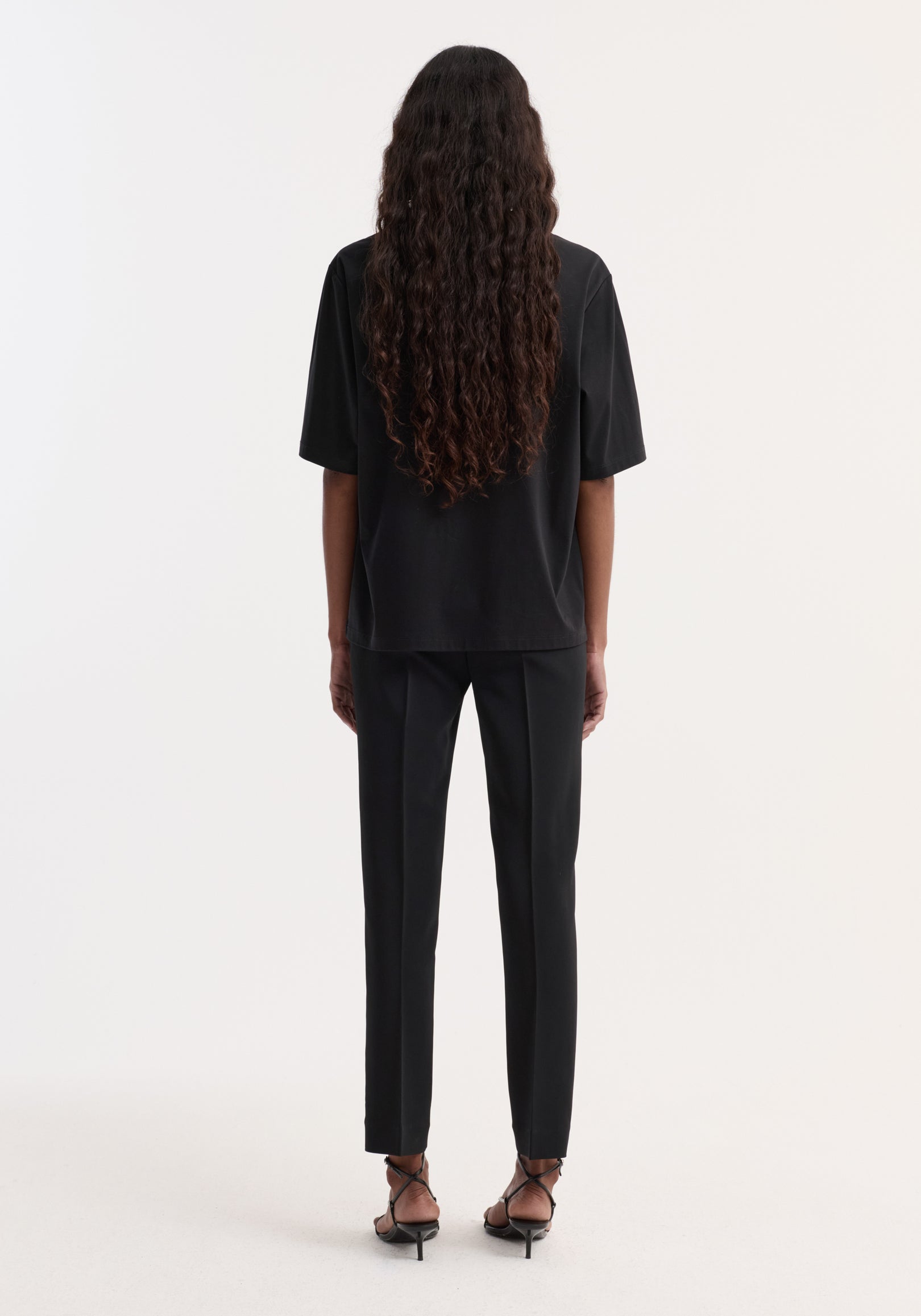 Oversized cotton silk t-shirt | black