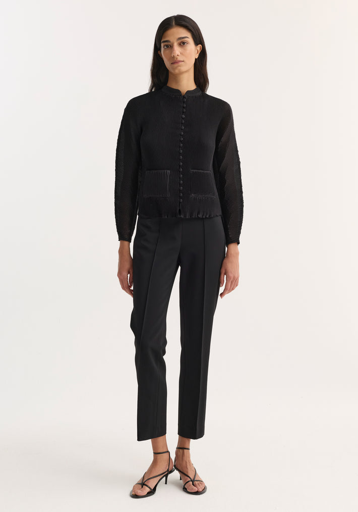 Plissé cardigan | black