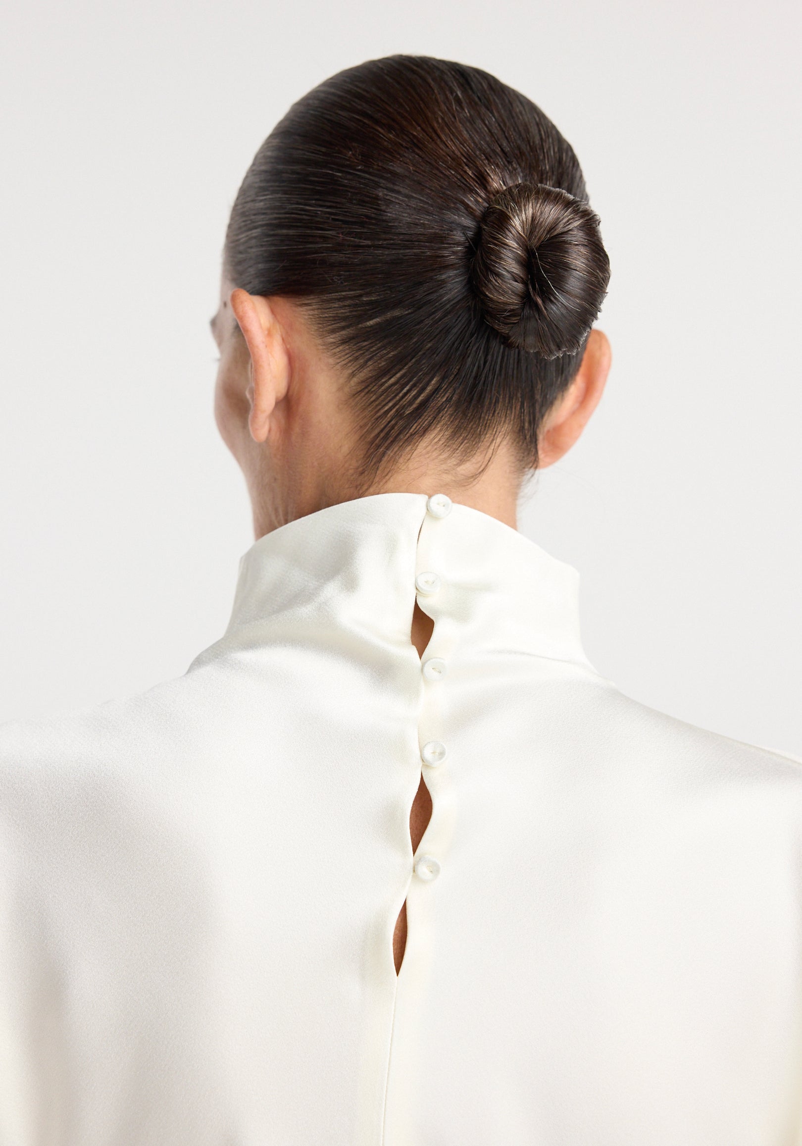 Satin waisted top | cream